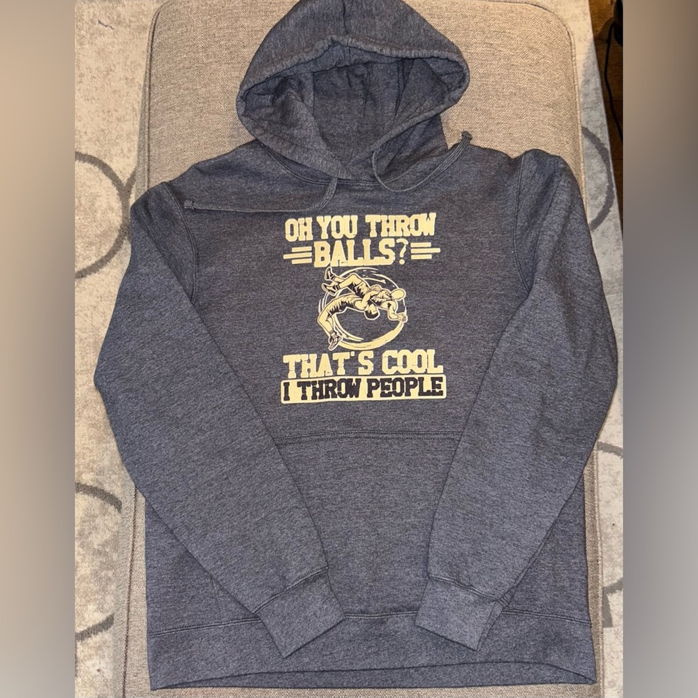 Wrestling Hoodie I Throw People Mens Medium